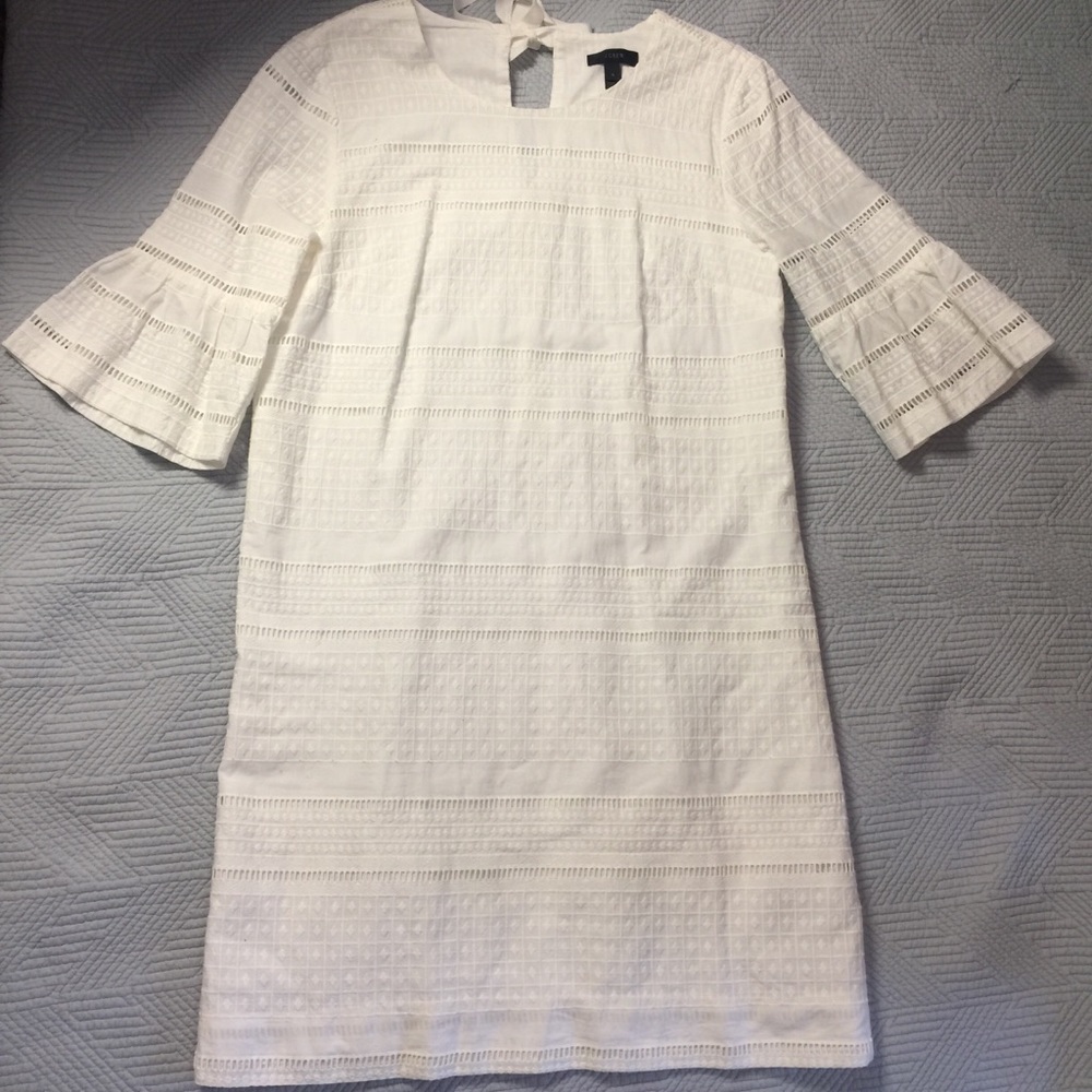 J Crew White Embroderie Dress